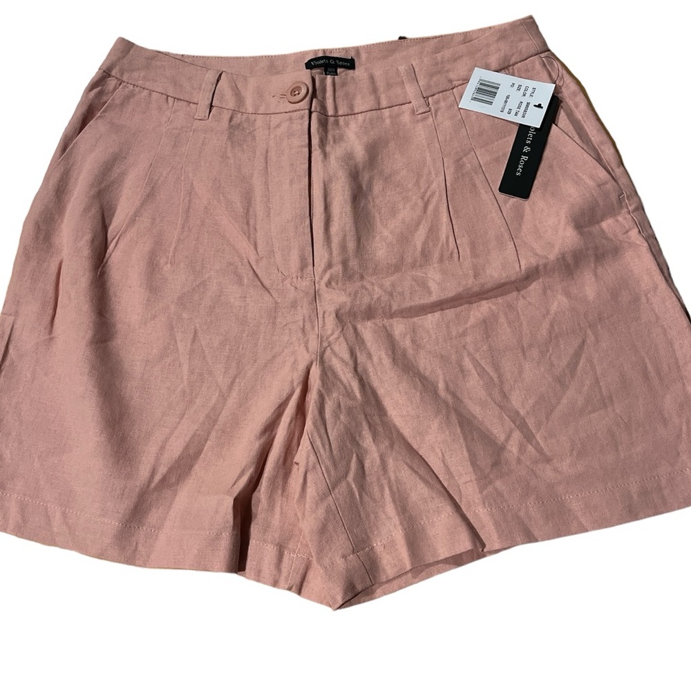 🛍️# 2401 NWT Violets & Roses Linen Shorts
